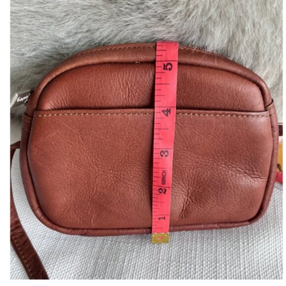 Lavive Colombian Leather Crossbody Small Handbag Cognac Brown Artisan NWT - Picture 5 of 6